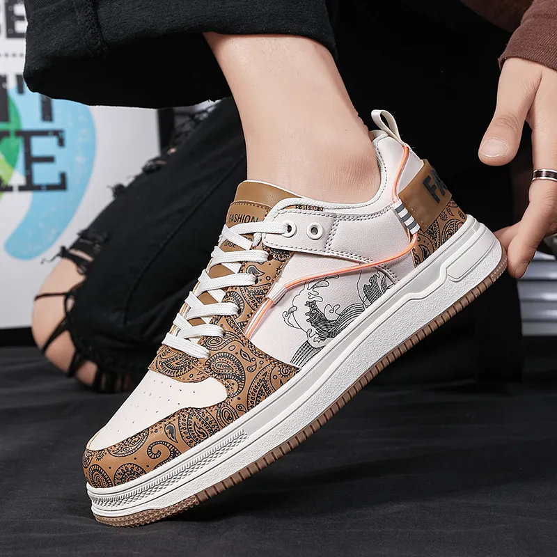 Grumpy Ram Chinese Fashion Trend Paisley, Niche Anti Slip Wear Resistant Low Top Skateboard Shoes Men's-12