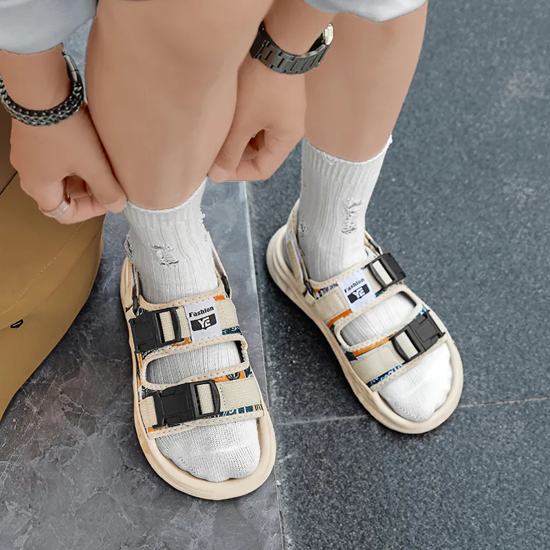 Grumpy ram Beach Sandals Men Beige/Black-4