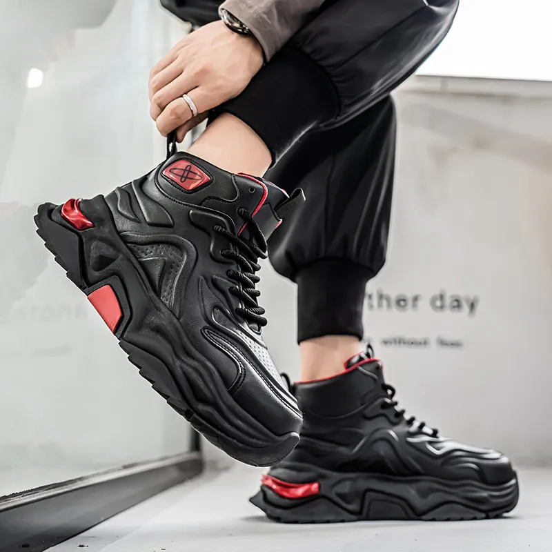 Grumpy Ram Slip Resistant Height Increasing Wear Resistant High Top Chunky Sneakers Men's-9