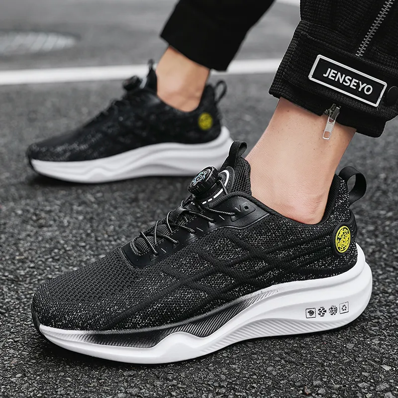 Grumpy Ram Cushioning Lightweight Low Top Casual Running Shoes Unisex Black White-2