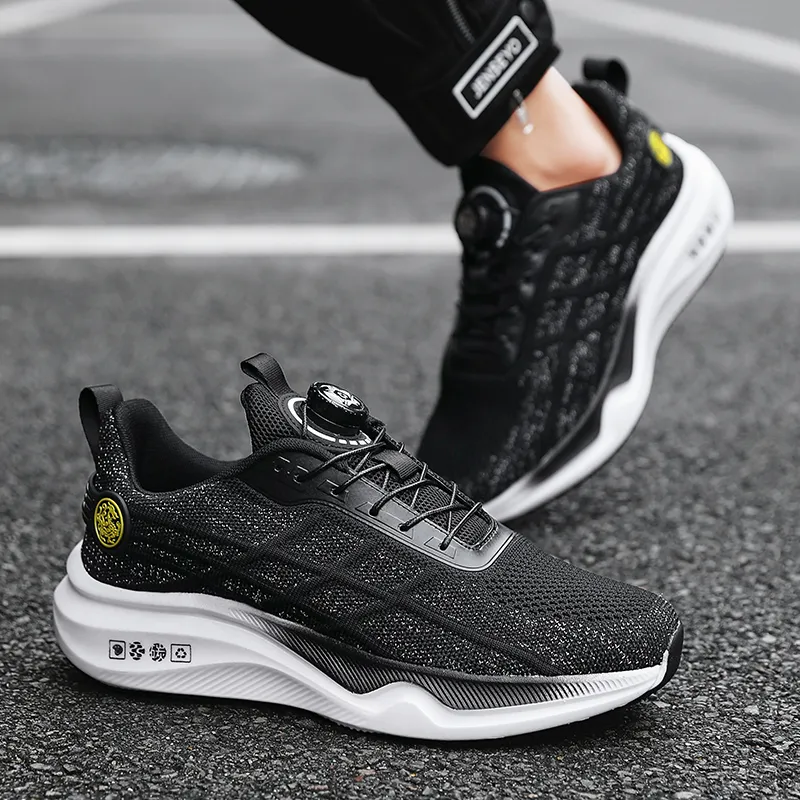 Grumpy Ram Cushioning Lightweight Low Top Casual Running Shoes Unisex Black White-1