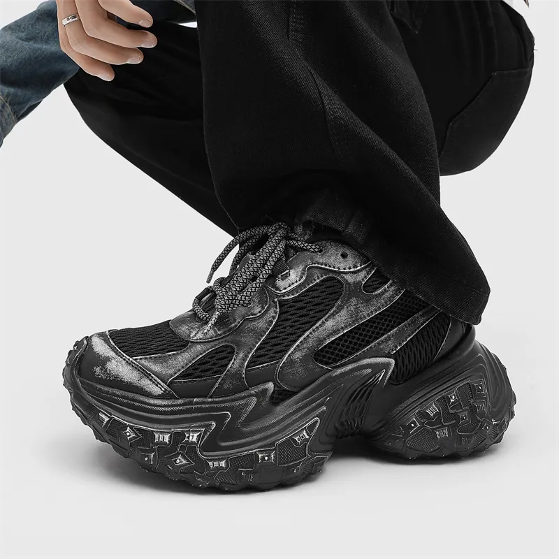 Grumpy Ram Breathable Height Increasing Low Top Chunky Sneakers Unisex-4
