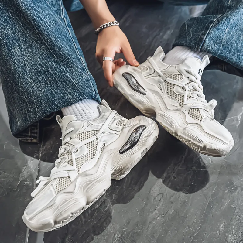 Grumpy Ram Breathable Height Increasing Abrasion Resistant Low Top Chunky Sneakers Men's-5