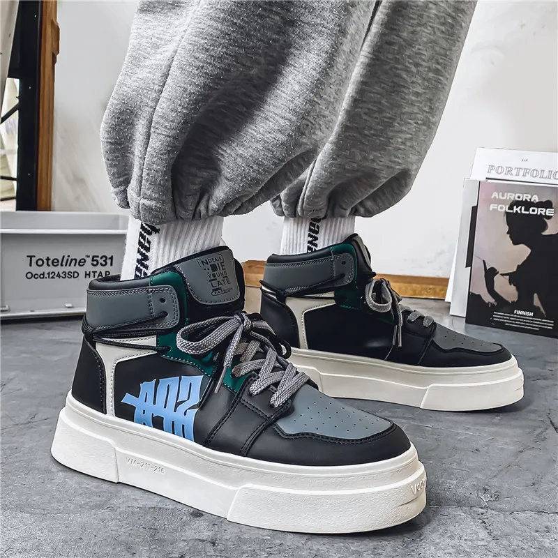 Grumpy Ram Anti-Slip Wear-Resistant High-Top Skateboard Shoes Men's-6