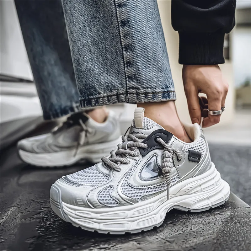 Grumpy Ram Breathable Height Increasing Abrasion Resistant Low Top Chunky Sneakers Men's-2