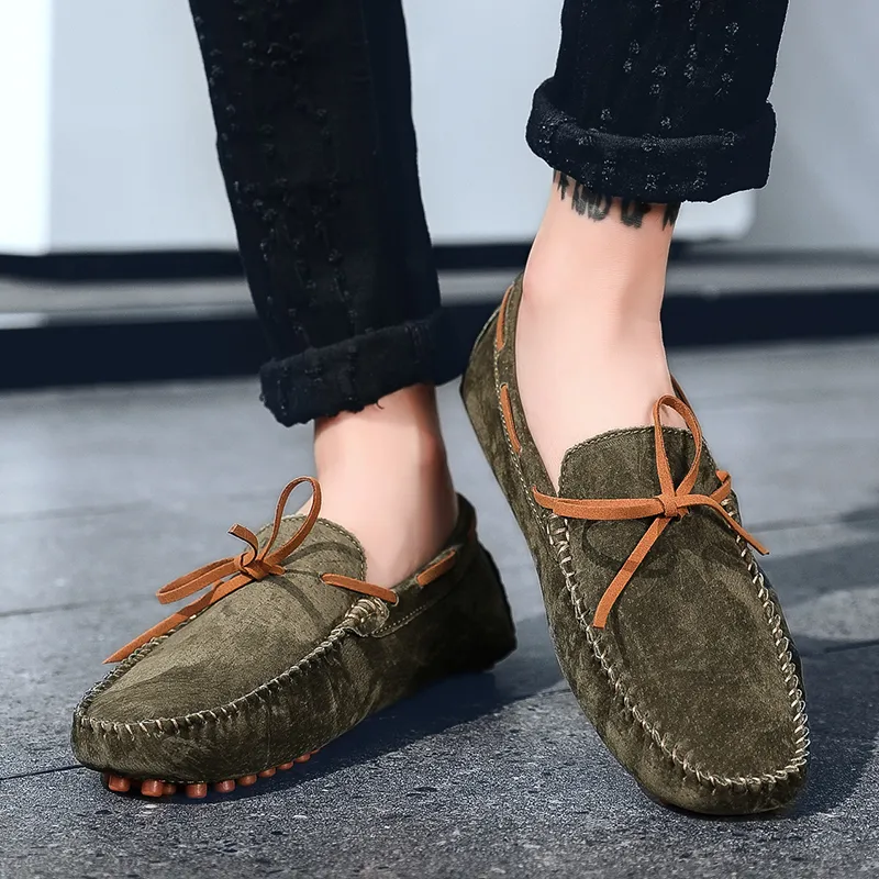 BBMTR Gommino Loafers Men Beige Yellow Black Light Brown Army Green Dark Blue-13