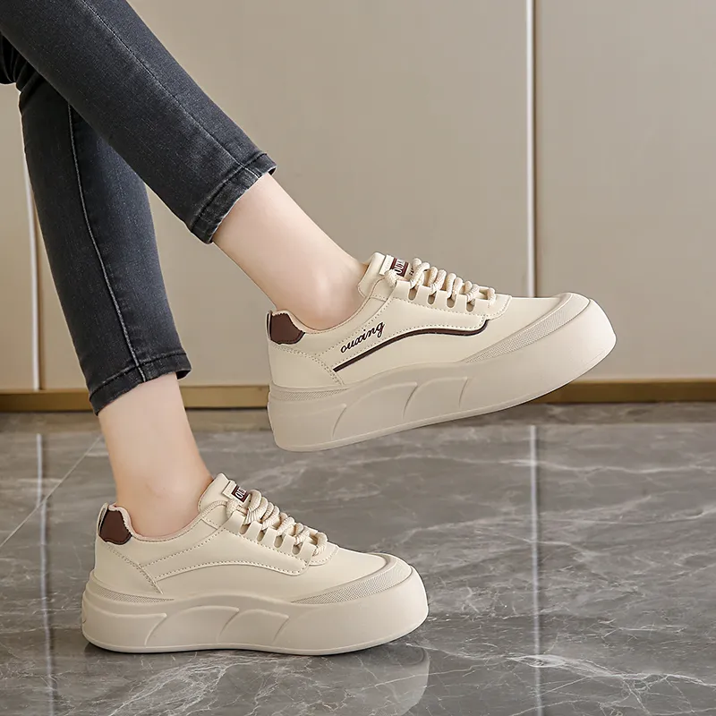 BBMTR Skateboard Shoes Women's Low Top White Blue/Khaki-6