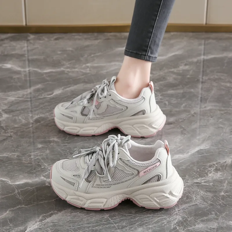 BBMTR Breathable Height Increase Low Top Chunky Sneakers Women's-5