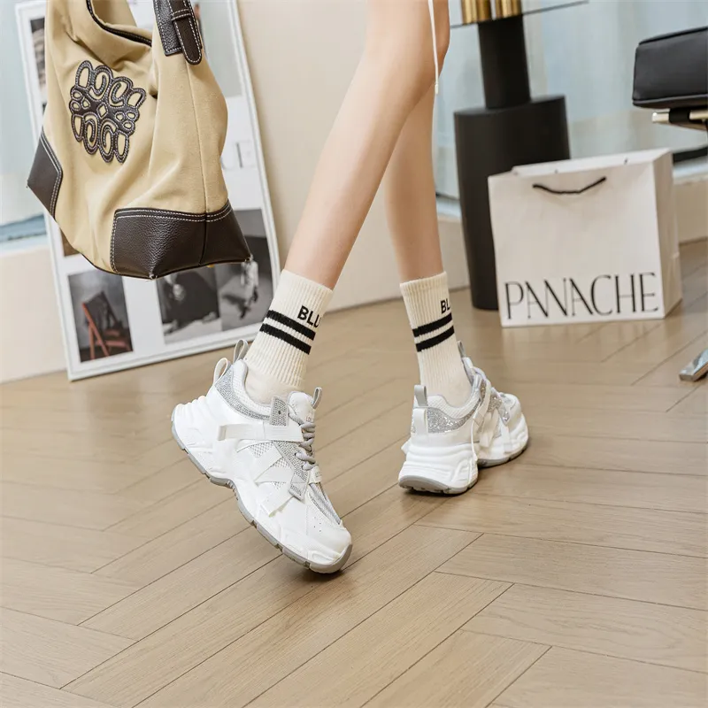 BBMTR Chunky Sneakers Women's Pearl White-3
