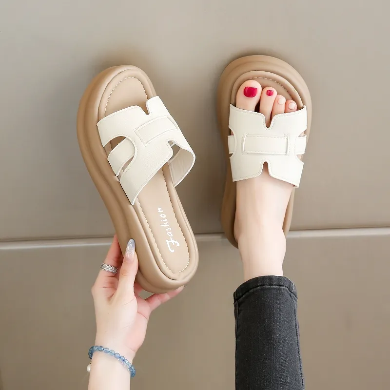 BBMTR Slide Slippers Women's Champagne/Silver/Beige/Yellow-9