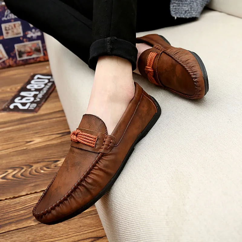 BBMTR Gommino Loafers Men Black Brown Blue-5