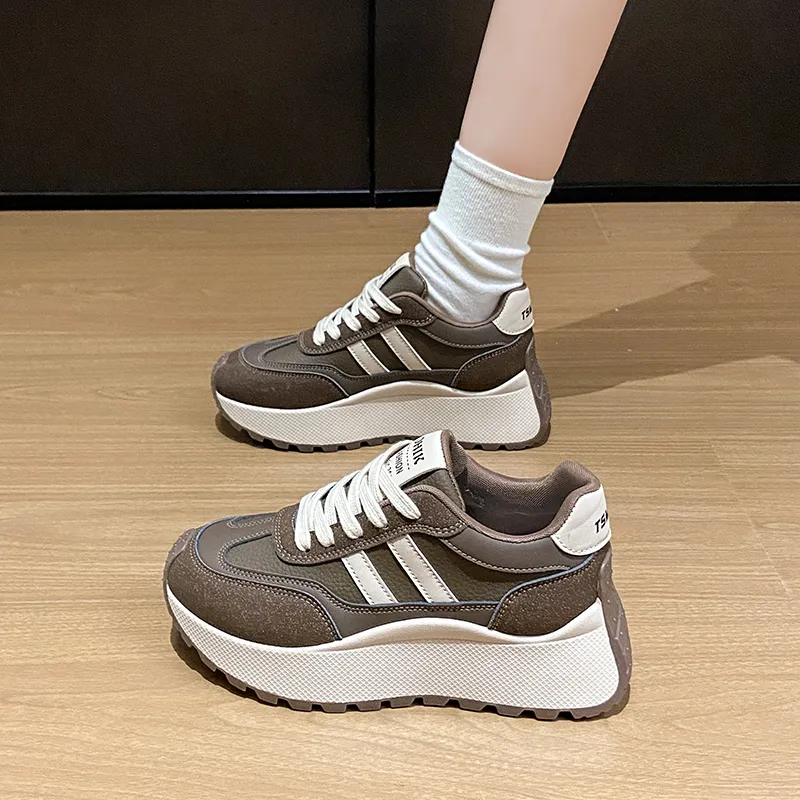 BBMTR Breathable Coverage Balance Lightweight Height Increasing Low Top Chunky Sneakers Women's-1