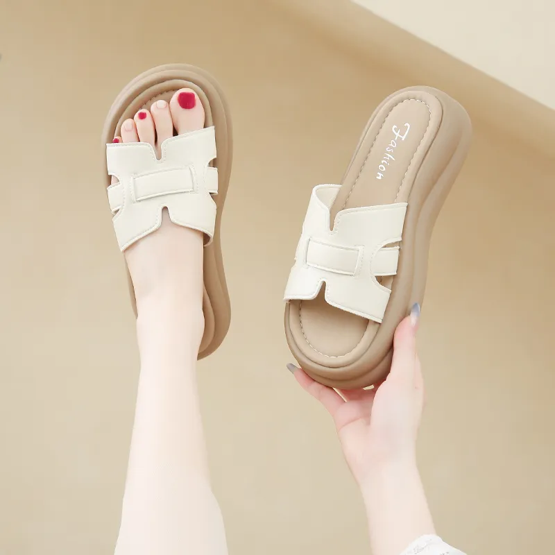 BBMTR Slide Slippers Women's Champagne/Silver/Beige/Yellow-10