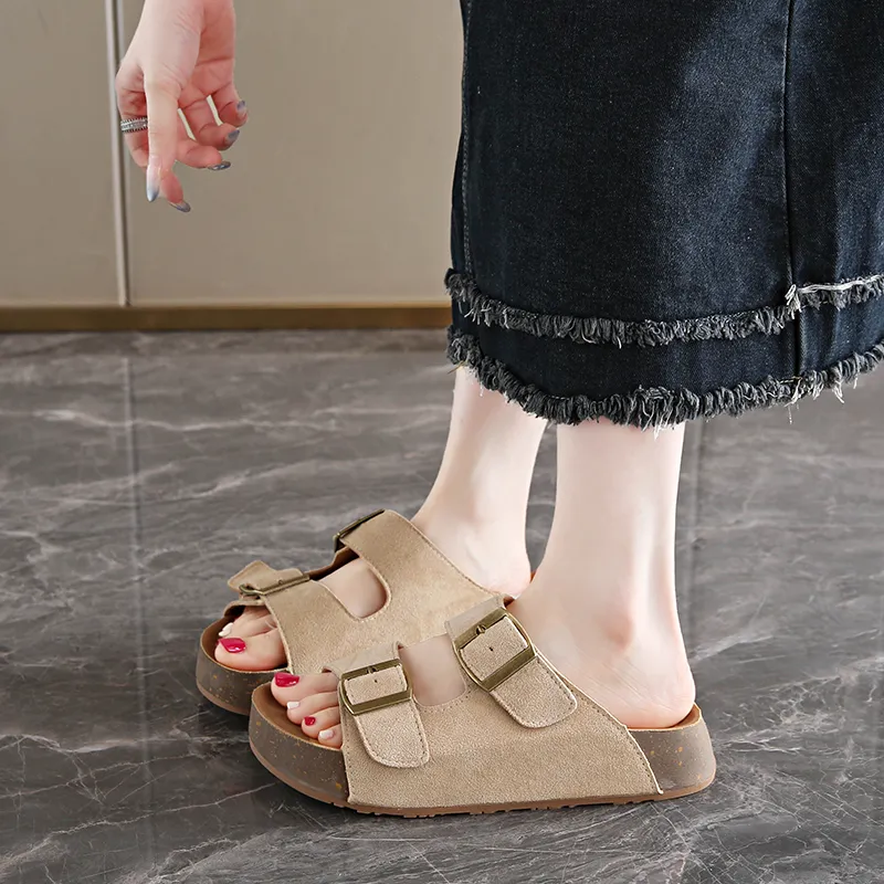 BBMTR Slide Slippers Women's Ecru/Khaki/Pink/Yellow-1