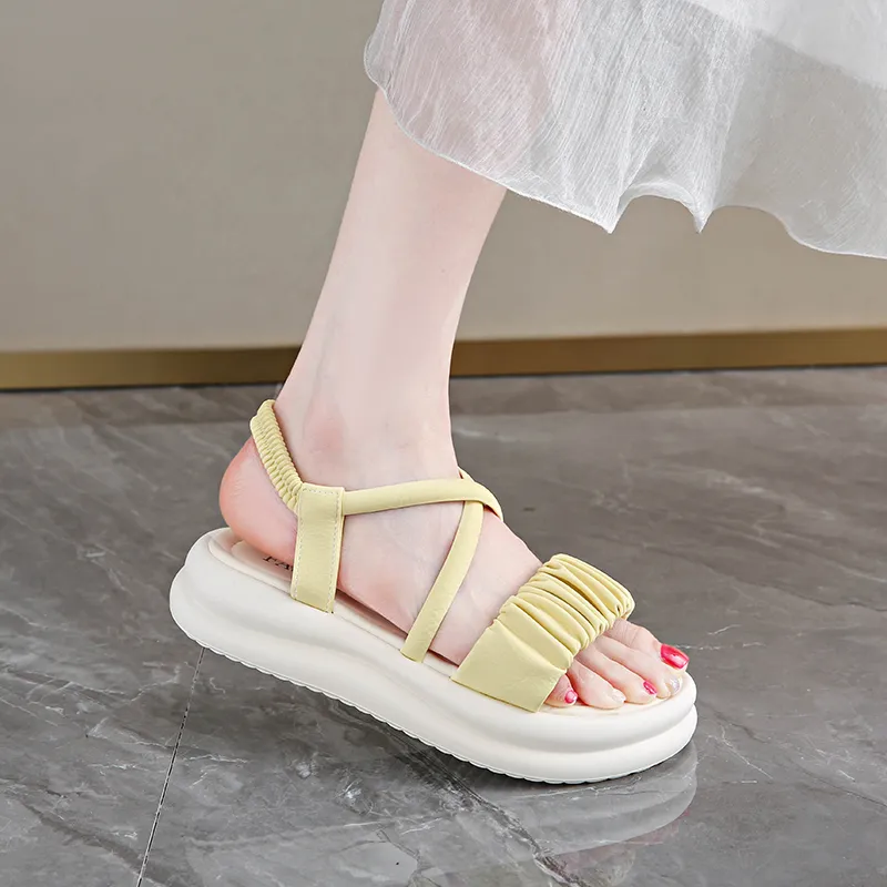 BBMTR Beach Sandals Women's Beige/Silver/Blue/Yellow-15