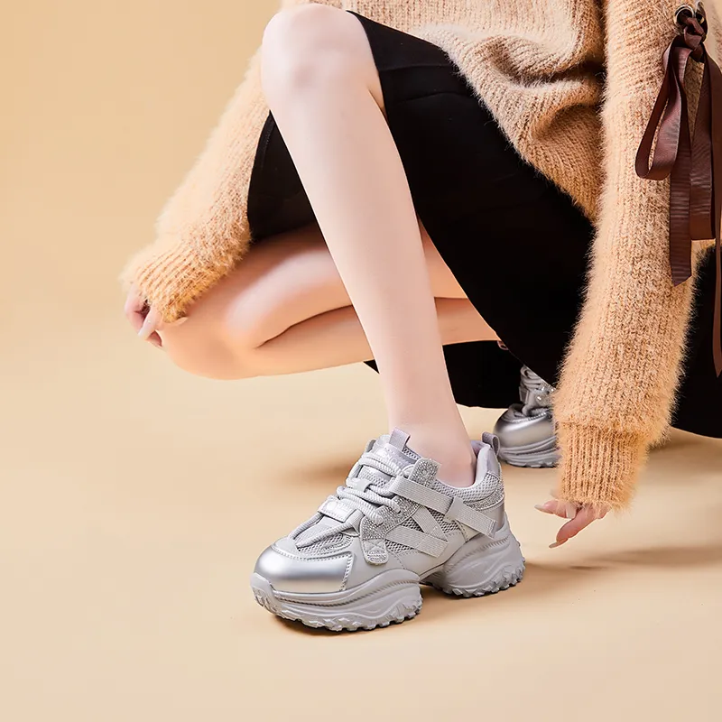 BBMTR Height Increasing Low Top Chunky Sneakers Women's-3