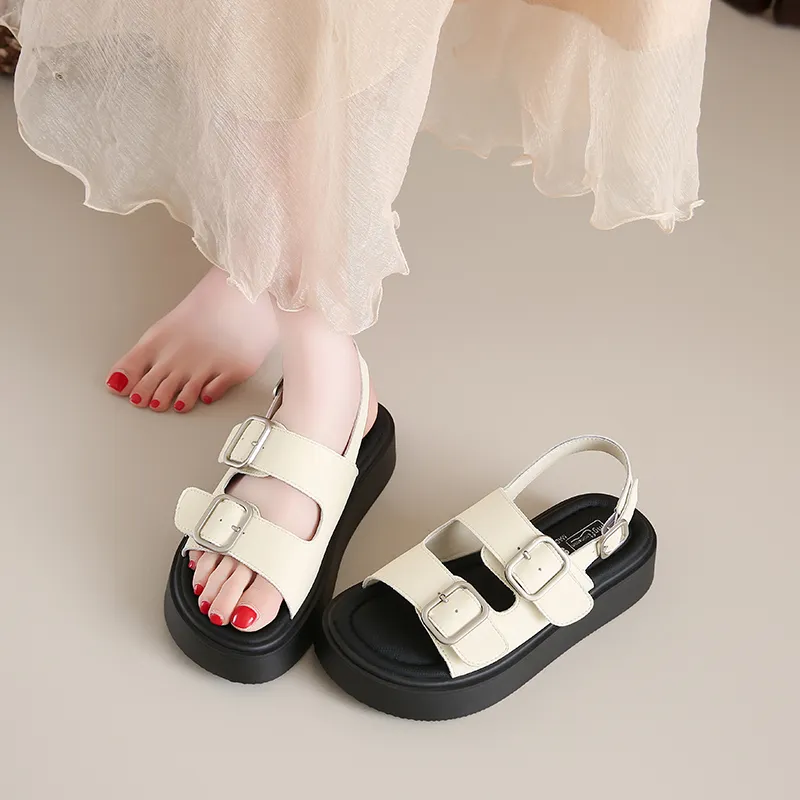 BBMTR Beach Sandals Women's Black/Beige/Silver-4