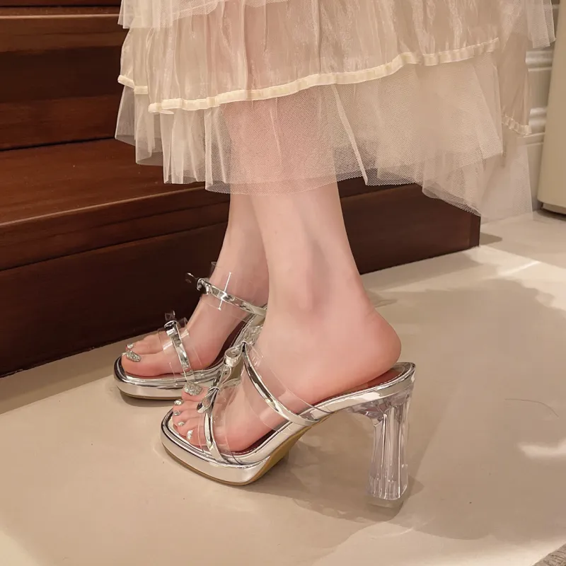 BBMTR High Heels Women's Beige/Silver-8