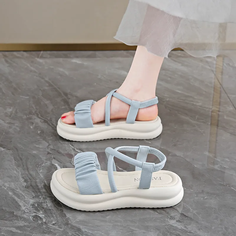 BBMTR Beach Sandals Women's Beige/Silver/Blue/Yellow-11