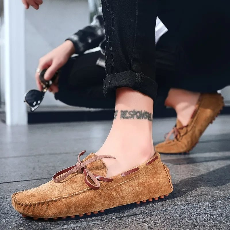 BBMTR Gommino Loafers Men Beige Yellow Black Light Brown Army Green Dark Blue-11