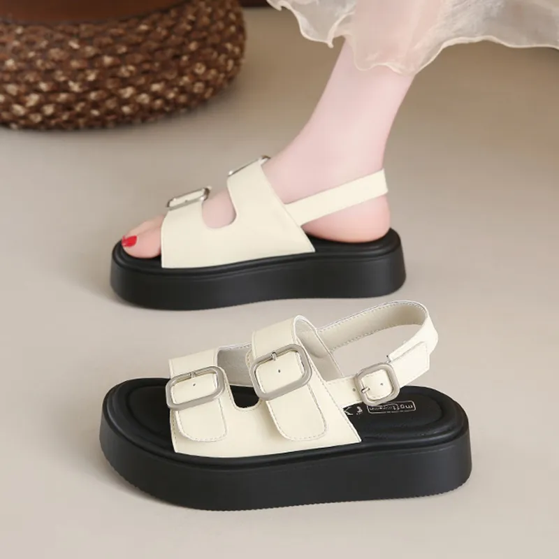 BBMTR Beach Sandals Women's Black/Beige/Silver-3