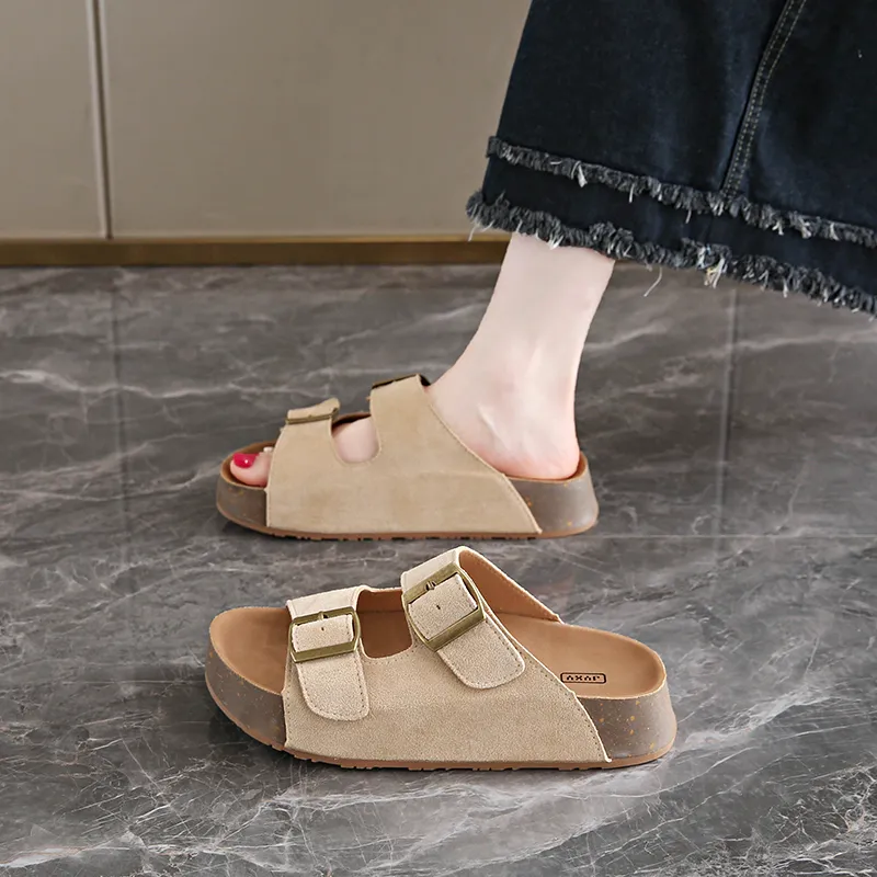 BBMTR Slide Slippers Women's Ecru/Khaki/Pink/Yellow-2