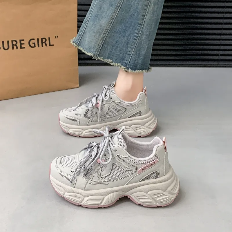 BBMTR Breathable Height Increase Low Top Chunky Sneakers Women's-7