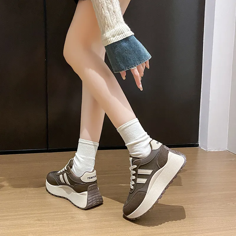 BBMTR Breathable Coverage Balance Lightweight Height Increasing Low Top Chunky Sneakers Women's-3