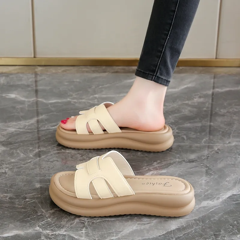 BBMTR Slide Slippers Women's Champagne/Silver/Beige/Yellow-14