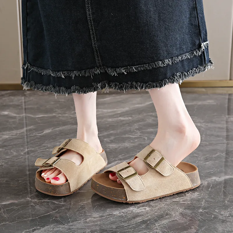 BBMTR Slide Slippers Women's Ecru/Khaki/Pink/Yellow-3