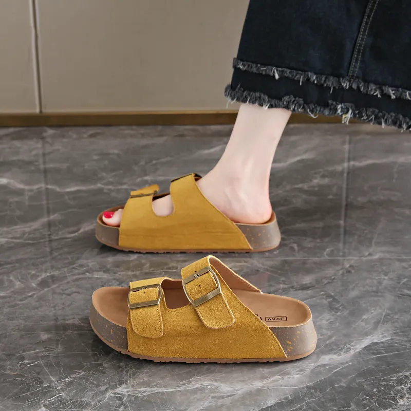 BBMTR Slide Slippers Women's Ecru/Khaki/Pink/Yellow-19