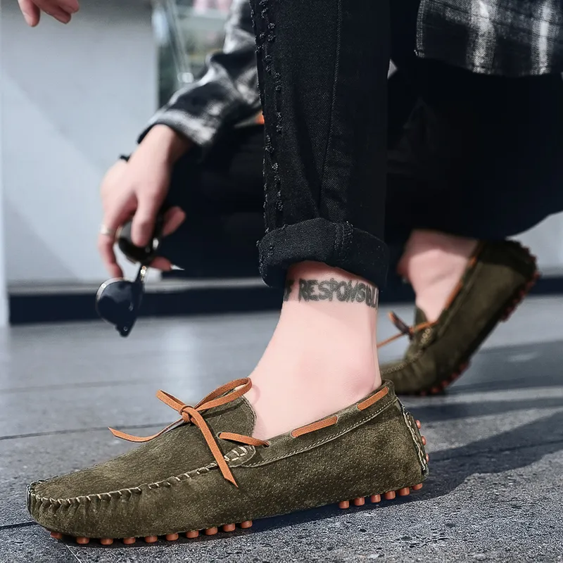 BBMTR Gommino Loafers Men Beige Yellow Black Light Brown Army Green Dark Blue-15