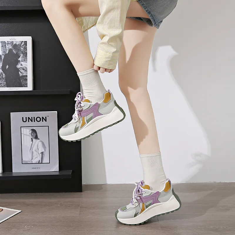 BBMTR Breathable, Height Increasing, Slip Resistant, Abrasion Resistant Low Top Casual Shoes Women's-7