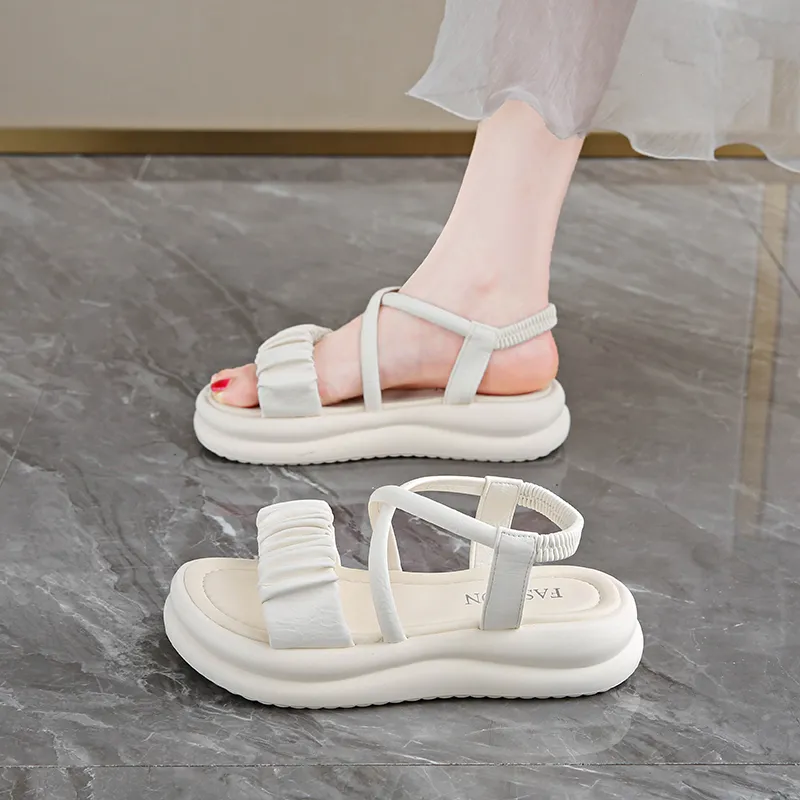 BBMTR Beach Sandals Women's Beige/Silver/Blue/Yellow-1