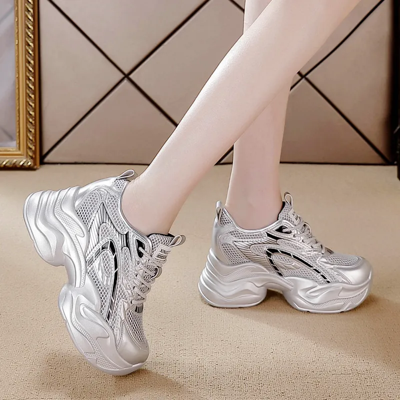 BBMTR Breathable, Slip Resistant, And Abrasion Resistant Chunky Sneakers Women's-4