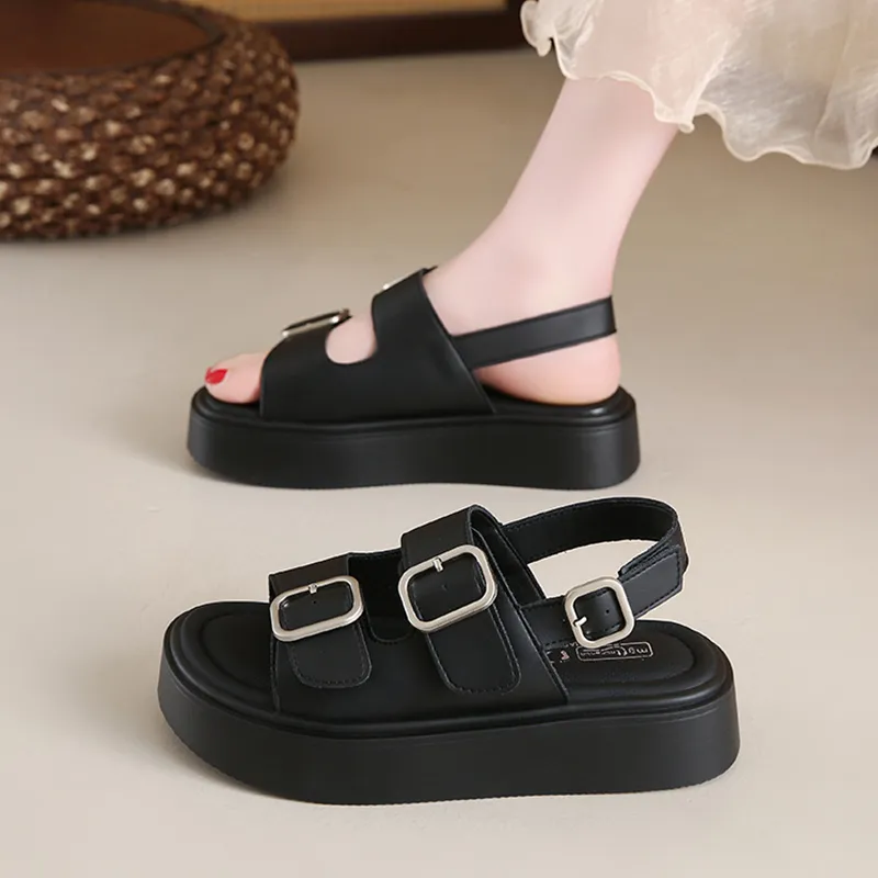 BBMTR Beach Sandals Women's Black/Beige/Silver-14