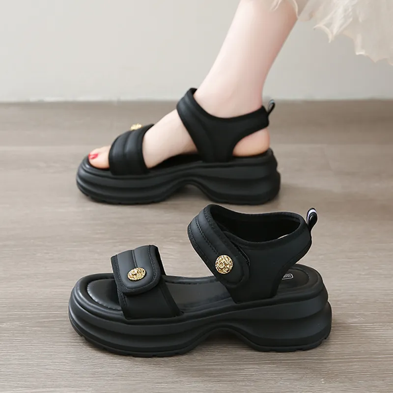 BBMTR Beach Sandals Women's Beige/Black/Khaki-8