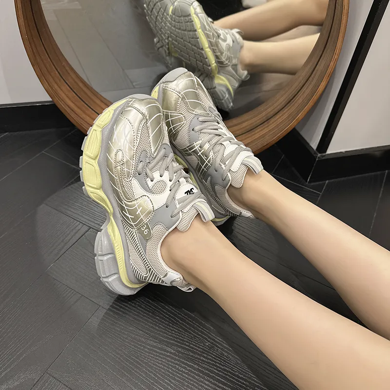 BBMTR Chunky Sneakers Women's Low Top Black/gunmetal/apricot-15
