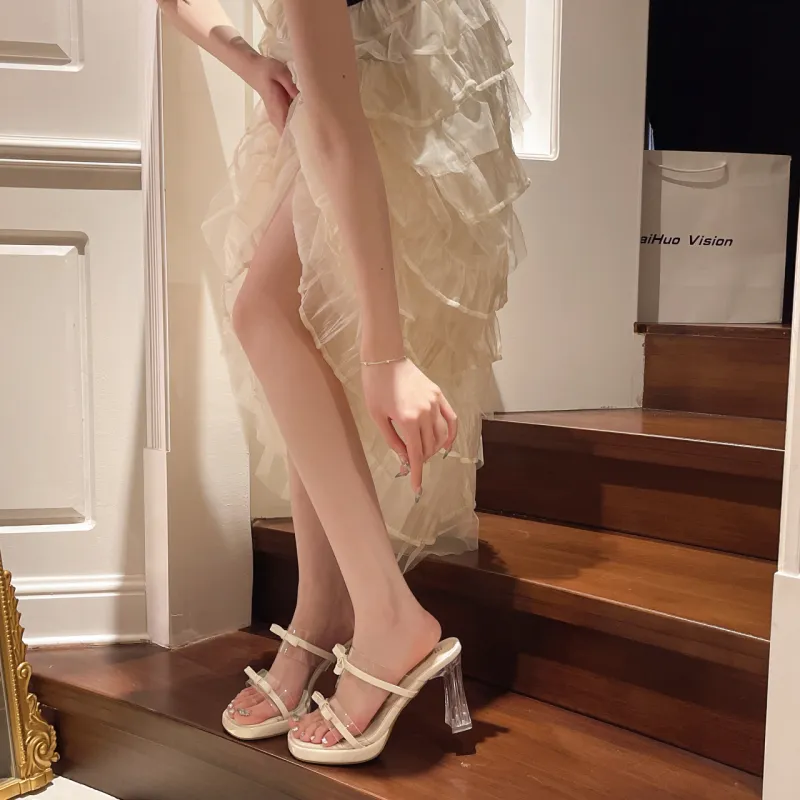 BBMTR High Heels Women's Beige/Silver-1