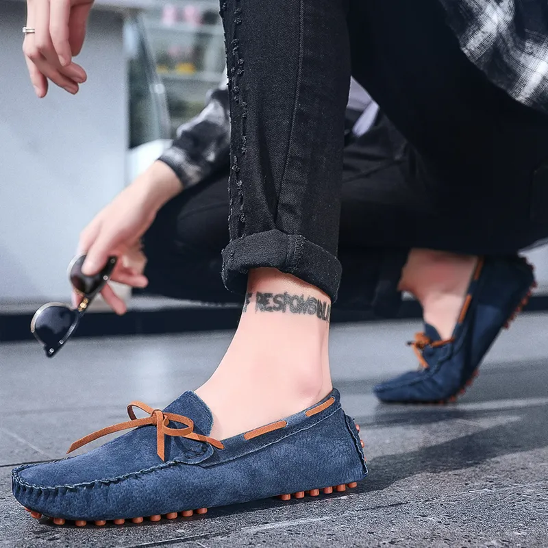 BBMTR Gommino Loafers Men Beige Yellow Black Light Brown Army Green Dark Blue-18