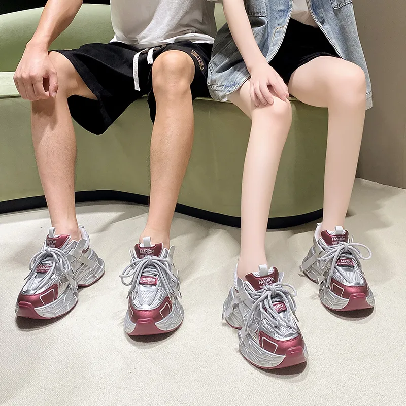 BBMTR Cushioned Wear Resistant Breathable Balanced Lightweight Height Increasing Low Top Chunky Sneakers Unisex-5