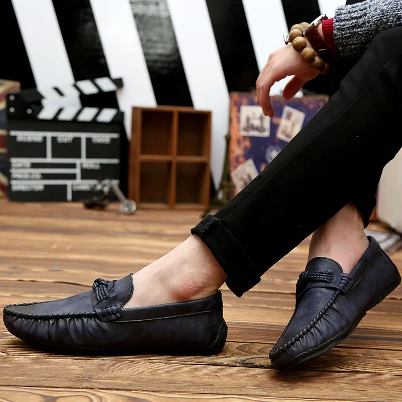 BBMTR Gommino Loafers Men Black Brown Blue-15