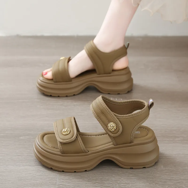 BBMTR Beach Sandals Women's Beige/Black/Khaki-15