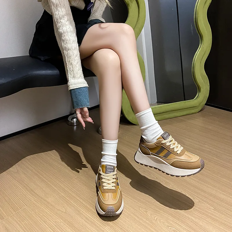 BBMTR Breathable Coverage Balance Lightweight Height Increasing Low Top Chunky Sneakers Women's-10