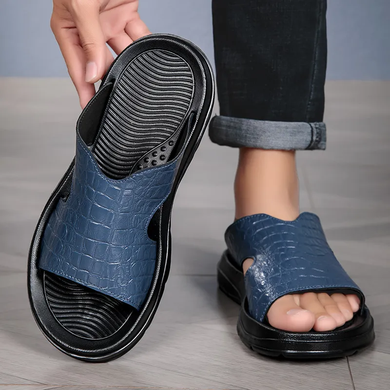 BBMTR Slide Slippers Men Black/Brown/Blue/Green-12