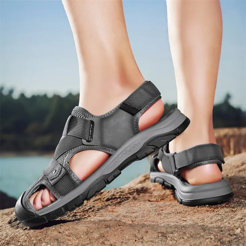 BBMTR Beach Sandals Men Gray/Khaki-2