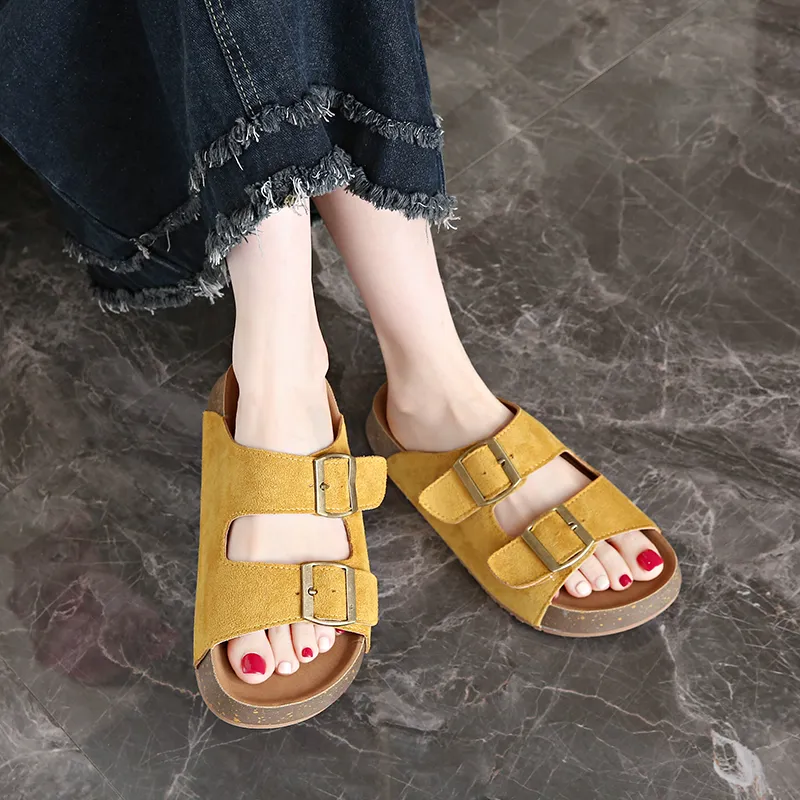 BBMTR Slide Slippers Women's Ecru/Khaki/Pink/Yellow-18