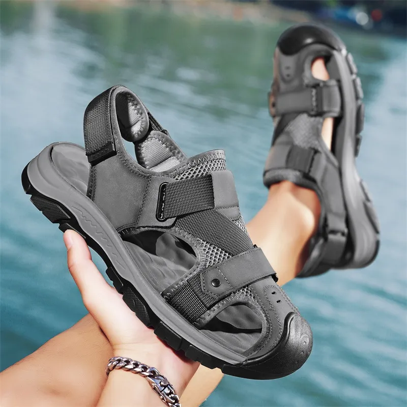 BBMTR Beach Sandals Men Gray/Khaki-1