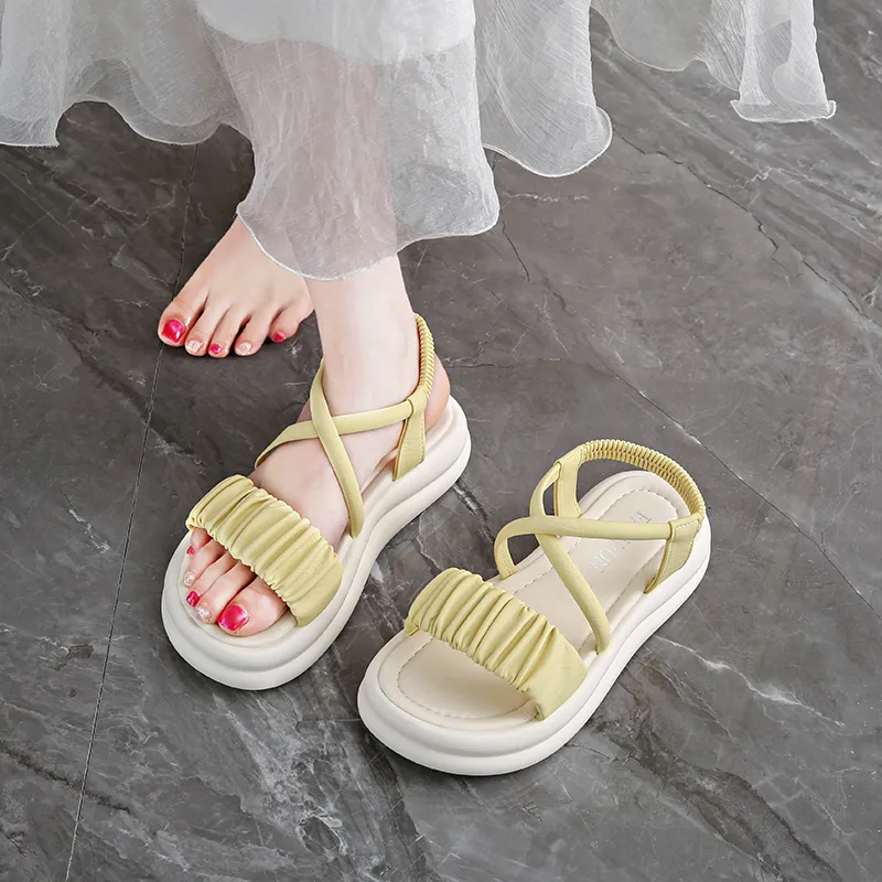 BBMTR Beach Sandals Women's Beige/Silver/Blue/Yellow-17