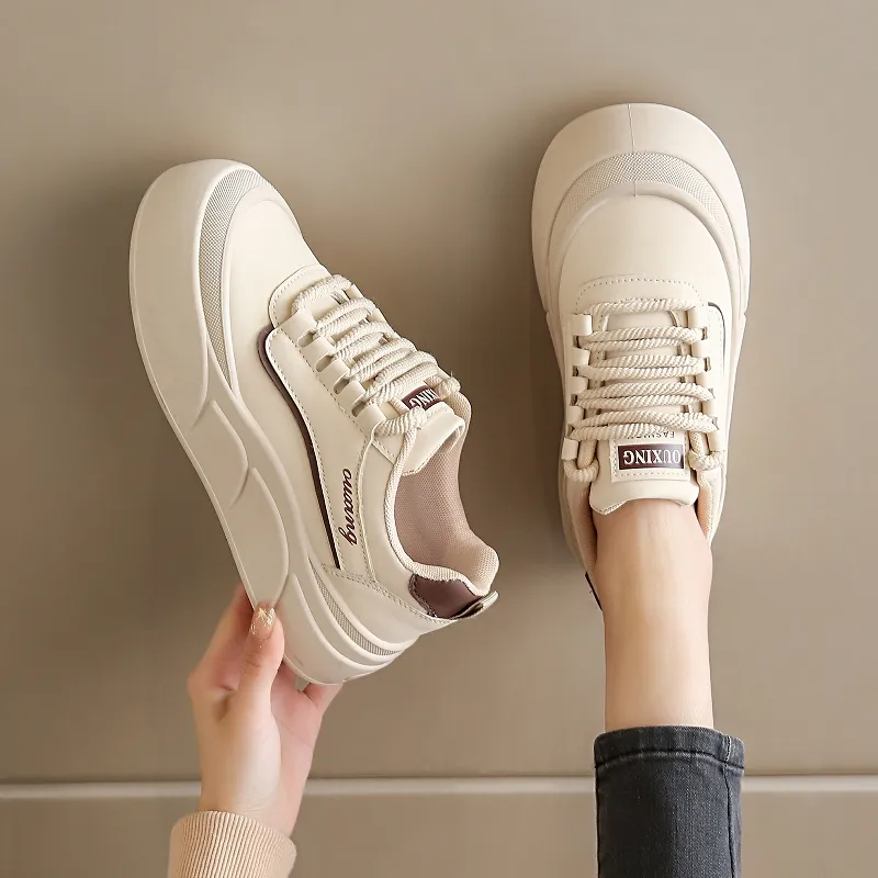 BBMTR Skateboard Shoes Women's Low Top White Blue/Khaki-7